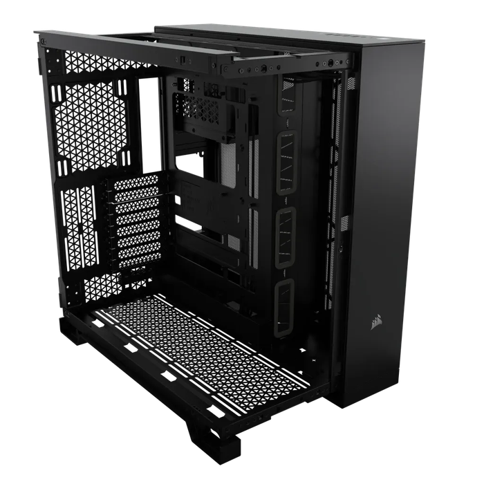 6500X Mid-Tower Black Dual Chamber PC Case; 2x 3.5'' |  2x 2.5'' Drive Bays; Up to 360mm Radiator...