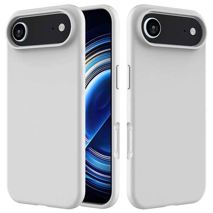 Full Pure Color Liquid Silicone Case Without Logo for iPhone 17 Pro Max White