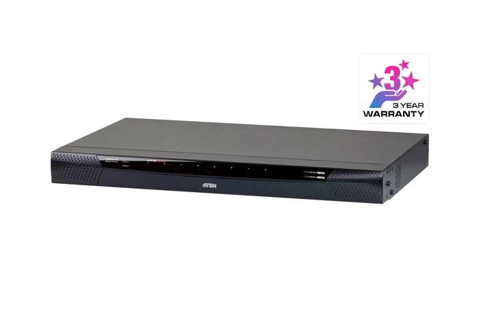 ATEN 1 Remote & 1 Local simultaneous users; 8Port Cat5 FHD IP KVM with Virtual Media & Dual Power...