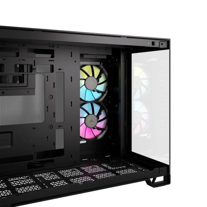 2500X RGB Micro ATX Black Dual Chamber PC Case; 2x 3.5'' |  2x 2.5'' Drive Bays; Up to 360mm Radi...