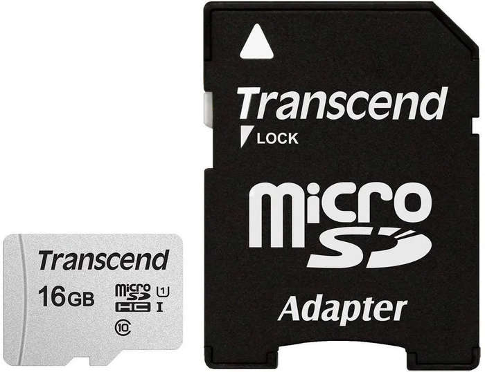 TRANSCEND 300S 16GB MICRO SD UHS-I U1 CLASS 10 READ 95 MB/S WRITE 45MB/S WITH SD ADAPTOR