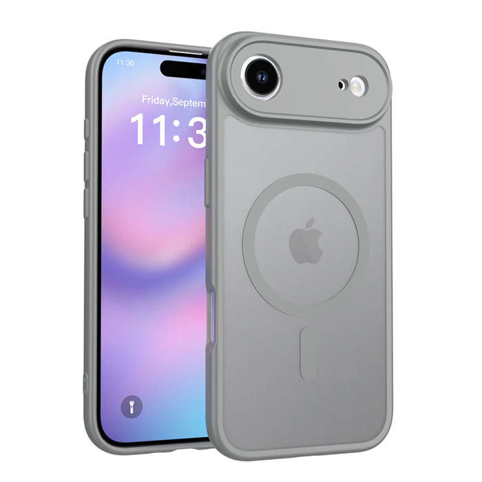 Upgraded Camera Hole Skin Feel Magnetic Drop-Proof Case for iPhone 17 Air Gray