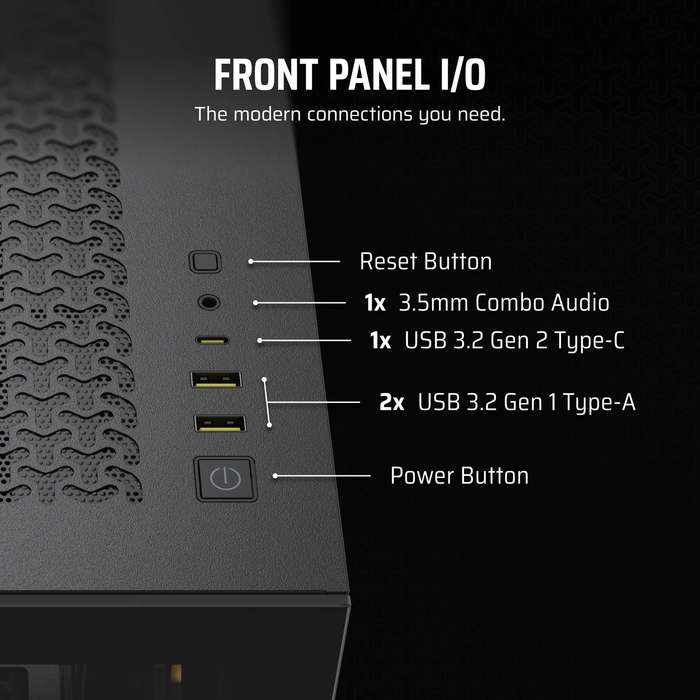 iCUE LINK 3500X RGB Black Mid-Tower PC Case; 2x 3.5'' |  2x 2.5'' Drive Bays; Up to 360mm Radiato...