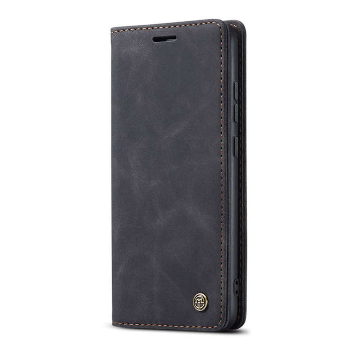 CaseMe-013 TPU Business Style Vintage Matte Horizontal Flap Leather Case for iPhone 17 Pro Max Black