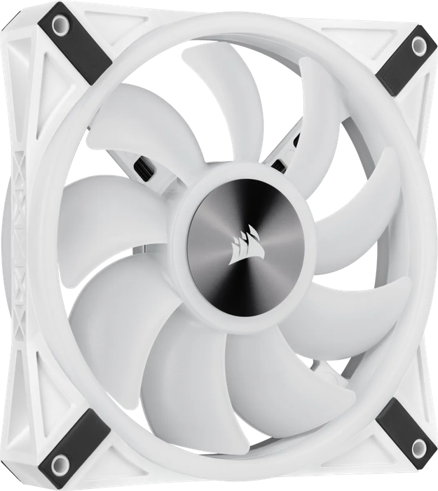 Corsair iCUE QL140 RGB 140mm PWM Dual Fan Kit with Lighting Node CORE - White