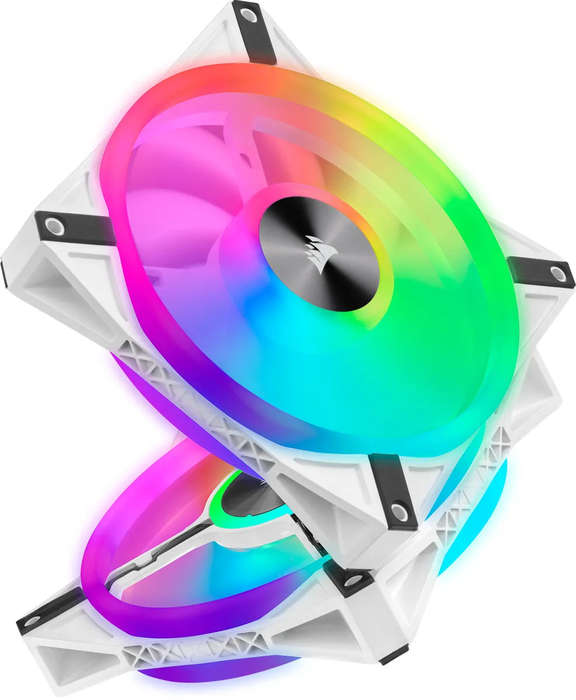 Corsair iCUE QL140 RGB 140mm PWM Dual Fan Kit with Lighting Node CORE - White