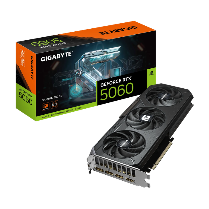 GIGABYTE nVidia GeForce RTX 5060 GAMING OC 8GB - 8GB GDDR7; 128-Bit Memory Bus; 1x HDMI; 3x Displ...