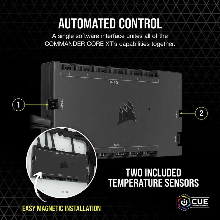 Corsair iCUE Commander CORE XT - Digital Fan Speed and RGB Lighting Controller.  6x Fan; 6x RGB