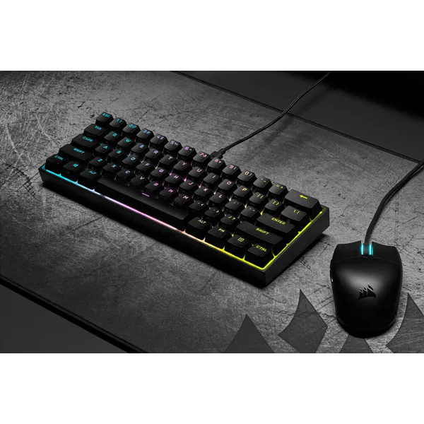 Corsair K65 Mini RGB 60%; Cherry MX speed mechanical switches