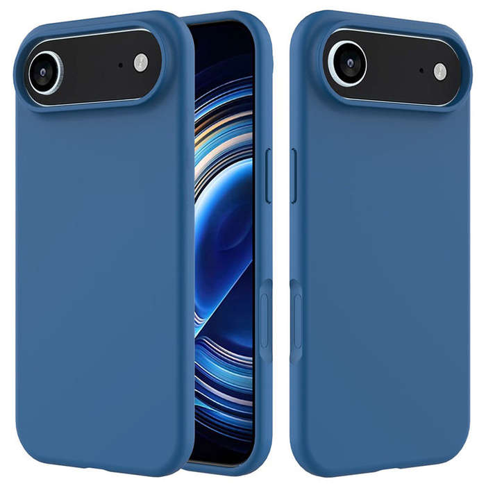 Full Pure Color Liquid Silicone Case Without Logo for iPhone 17 Air Blue