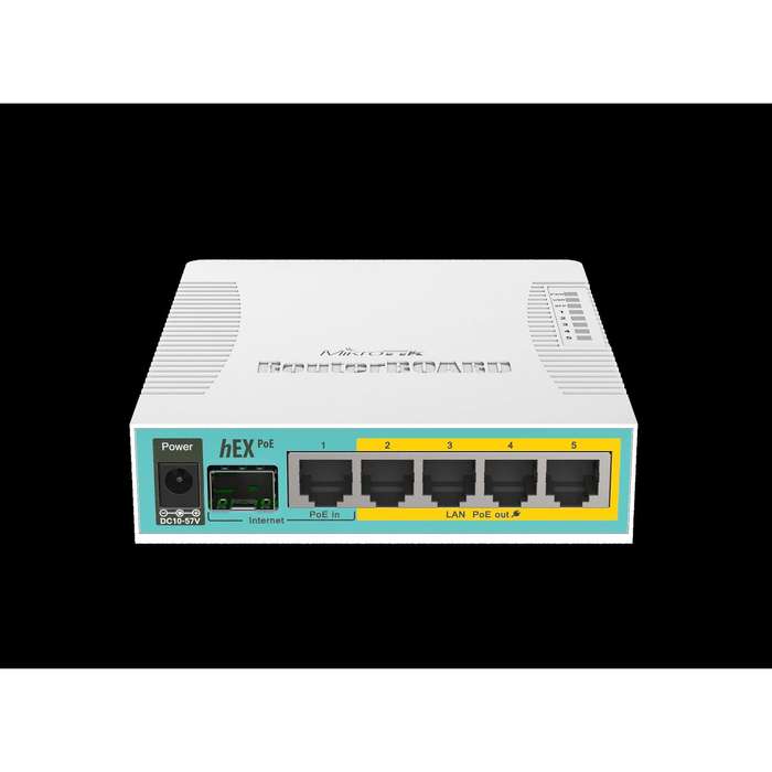 MikroTik hEX PoE - Desktop PoE Router with 5 Gb, 1 SFP and 1 USB port