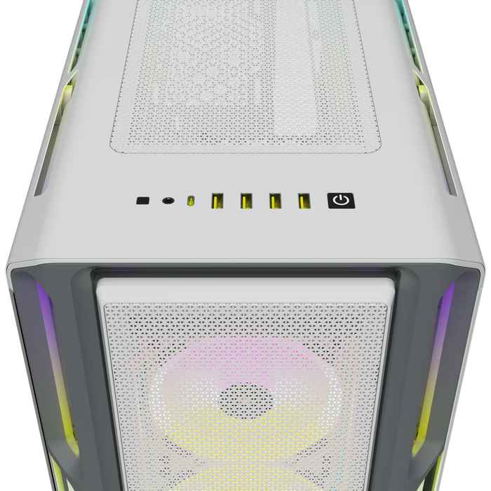 5000T RGB White Tempered Glass Mid-Tower; 2x 3.5'' |  4x 2.5'' Drive Bays; Up to 360mm Radiator c...