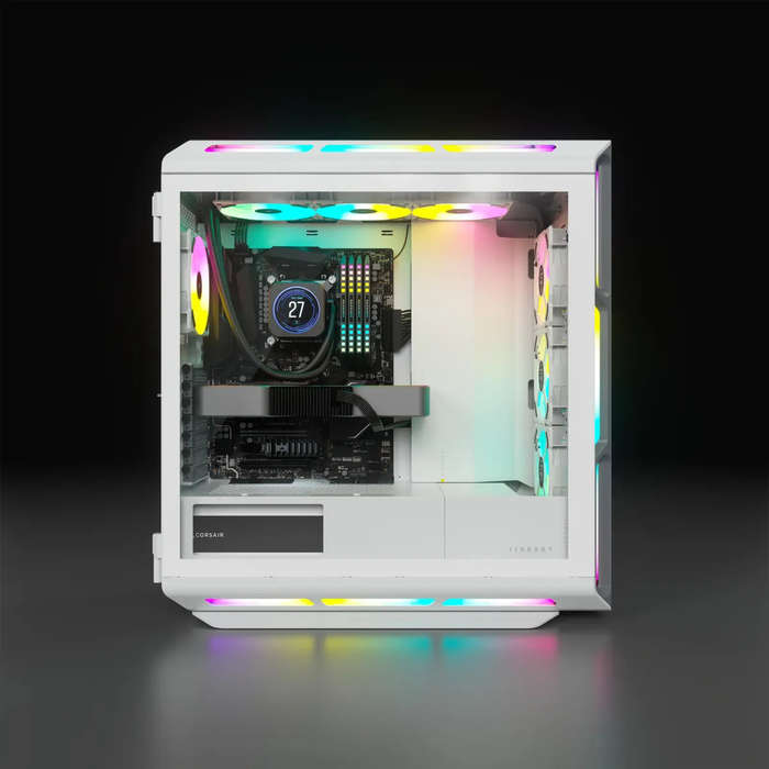 5000T RGB White Tempered Glass Mid-Tower; 2x 3.5'' |  4x 2.5'' Drive Bays; Up to 360mm Radiator c...