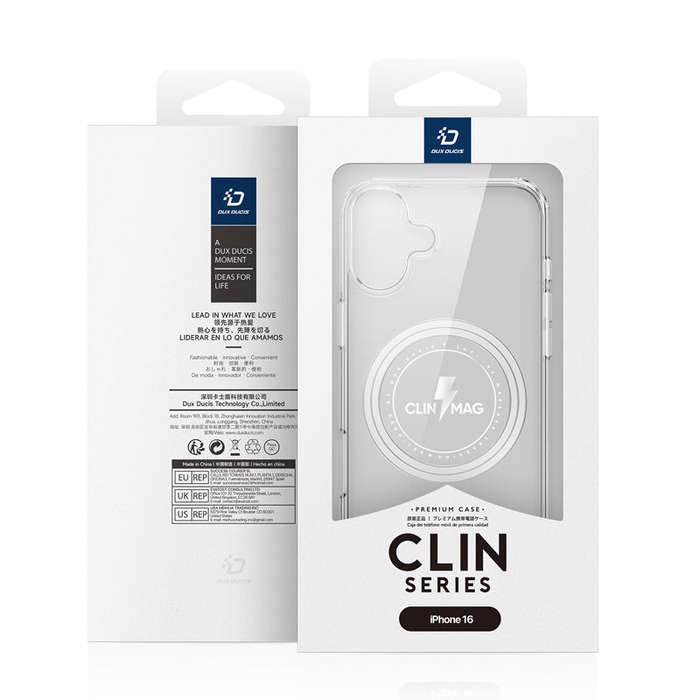 DUX DUCIS Clin Series Clear Case with MagSafe for iPhone 16 Transparent