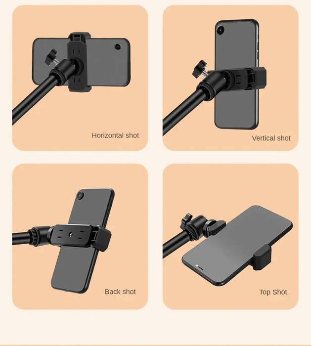 Professional 10 Inch Selfie Ring Light with Phone Holder and Retractable Phone Holder