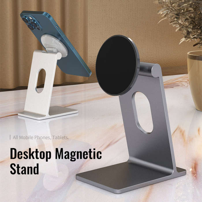 Adjustable Magnetic Phone Stand | R-JUST SJ18 Aluminium Square Desktop