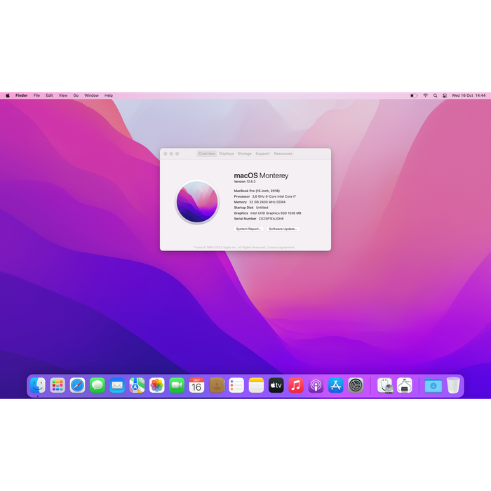 2018 Apple MacBook Pro 15-inch 2.6GHz 6-Core i7 (Touch Bar, 32GB RAM, 1TB SSD, Silver)  | model A...