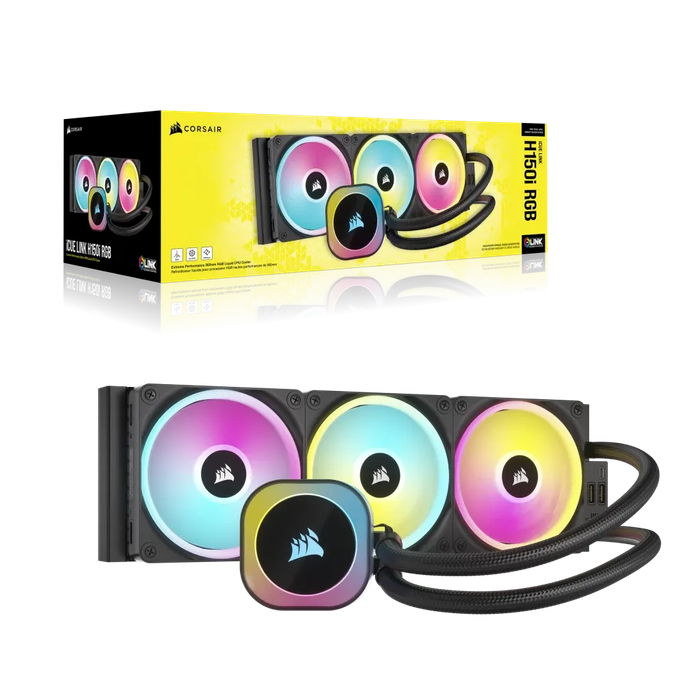 Corsair iCUE LINK H150i RGB Liquid CPU Cooler - QX120 RGB Fans - 360mm Radiator - Fits Intel® LG...