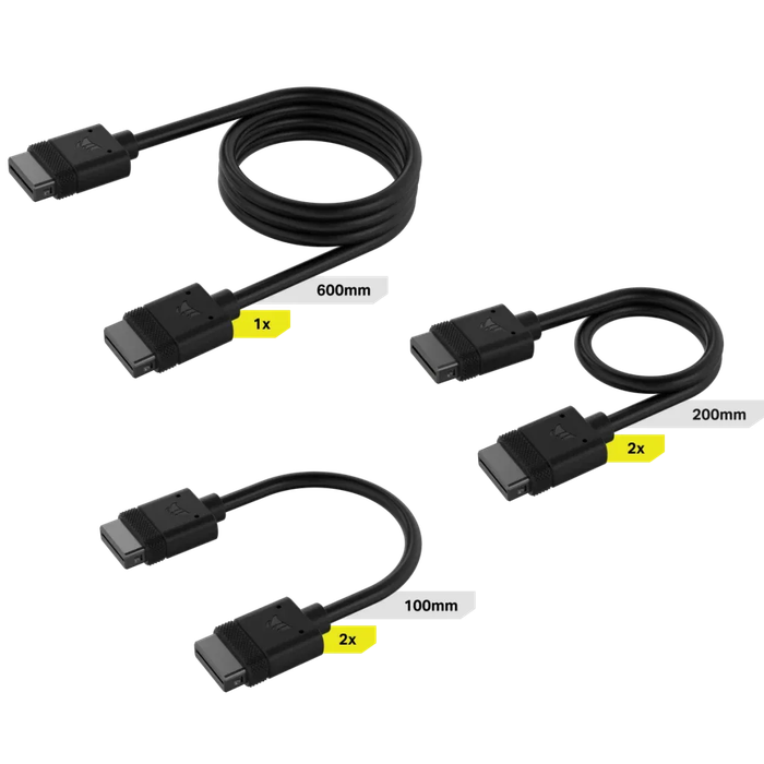 Corsair iCUE LINK Cable Kit with Straight connectors; Black