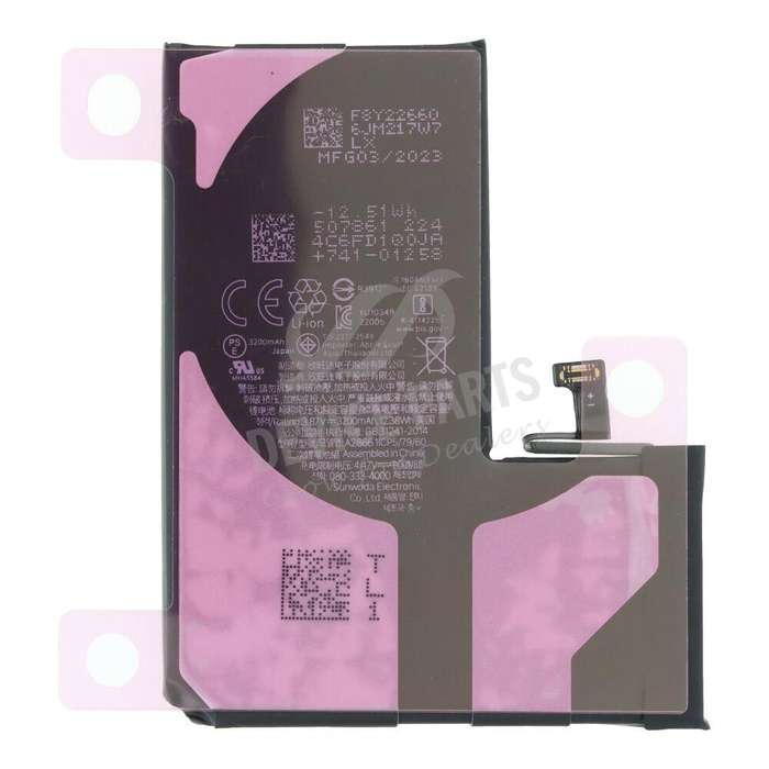 A2866 3200mAh Battery + Battery Adhesive for iPhone 14 Pro OEM without Logo