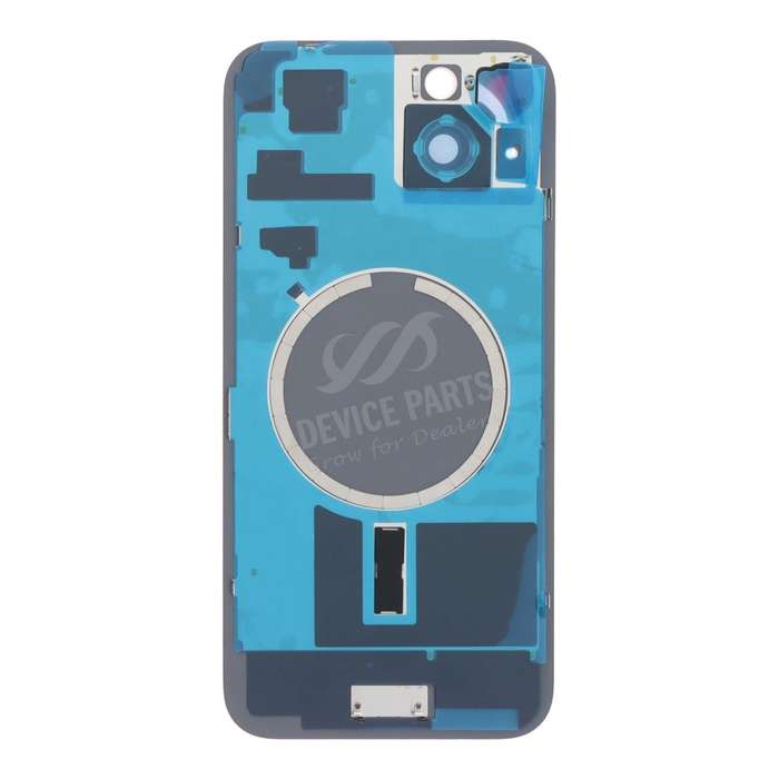 Battery Door + Back Camera Lens and Bezel with Magnetism Ring+Metal Plate for iPhone 15 Plus Pink HQ