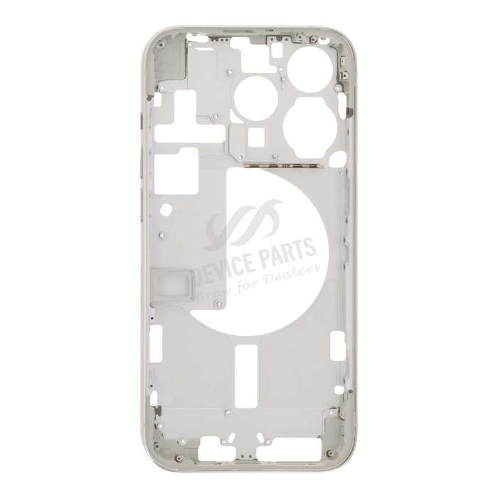 Middle Frame with Side Buttons + SIM Card Tray for iPhone 15 Pro A3102 European Version White Tit...