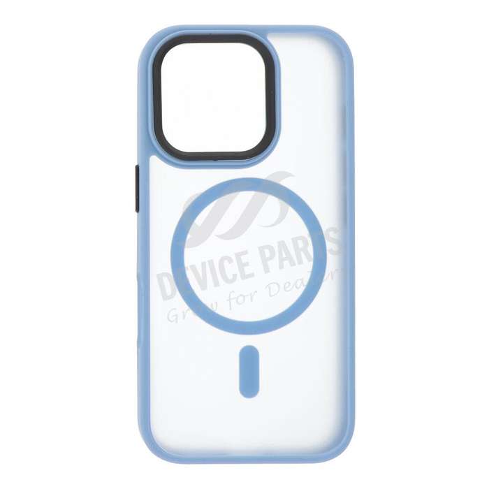 Magnetic Skin Feel Frosted Translucent Case for iPhone 16 Pro Light Blue