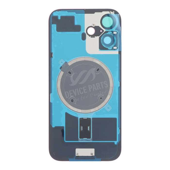 Battery Door + Back Camera Lens and Bezel with Magnetism Ring+Metal Plate for iPhone 16 Pink HQ