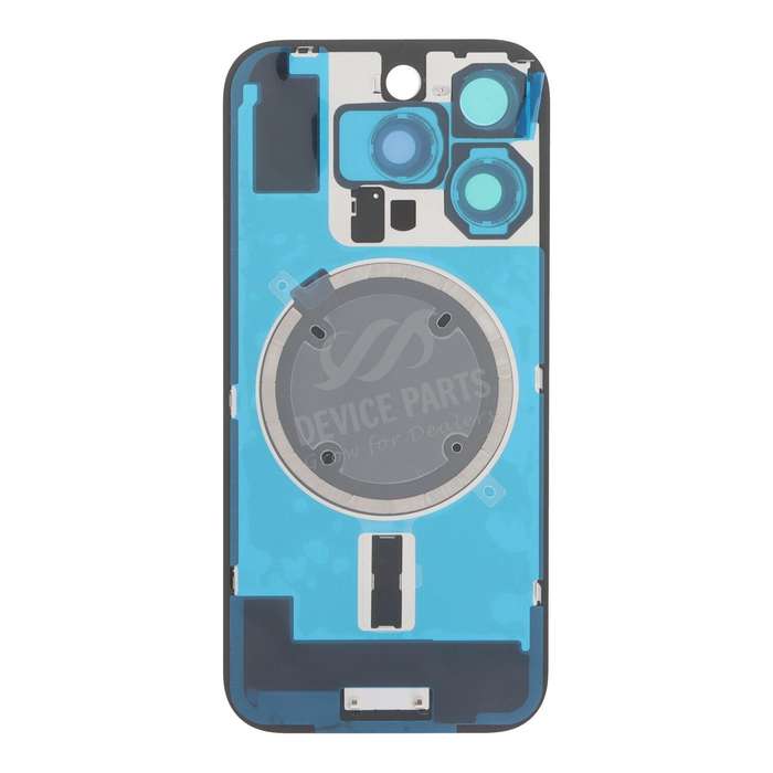 Battery Door + Back Camera Lens and Bezel with Magnetism Ring+Metal Plate for iPhone 16 Pro Black...