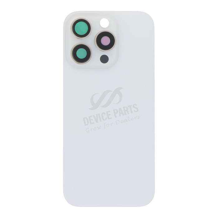 Battery Door + Back Camera Lens and Bezel with Magnetism Ring+Metal Plate for iPhone 16 Pro White...