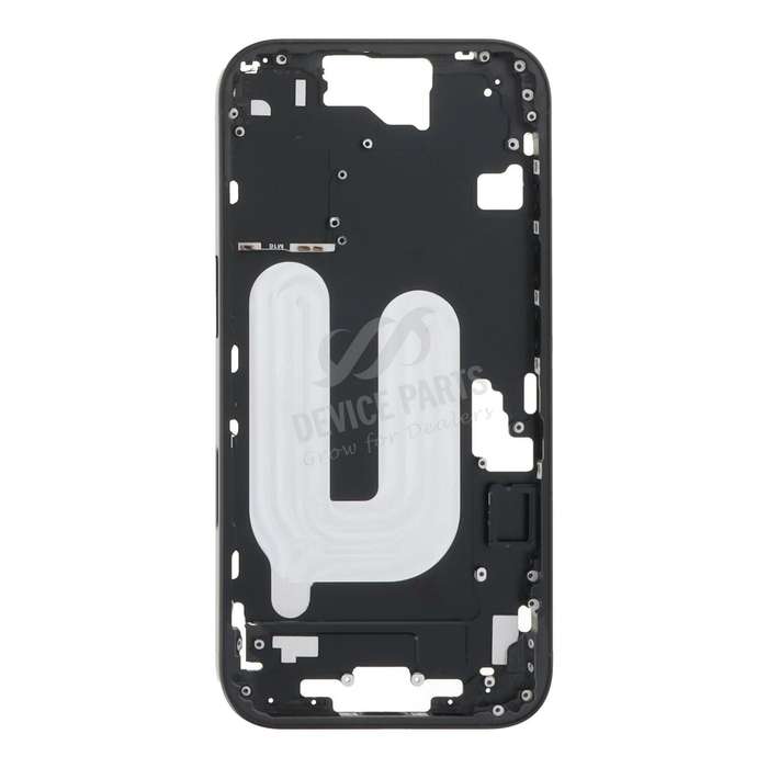 Middle Frame with Side Buttons + SIM Card Tray for iPhone 16 European Version Black OEM