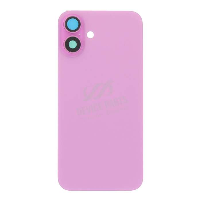 Battery Door + Back Camera Lens and Bezel with Magnetism Ring+Metal Plate for iPhone 16 Plus Pink...