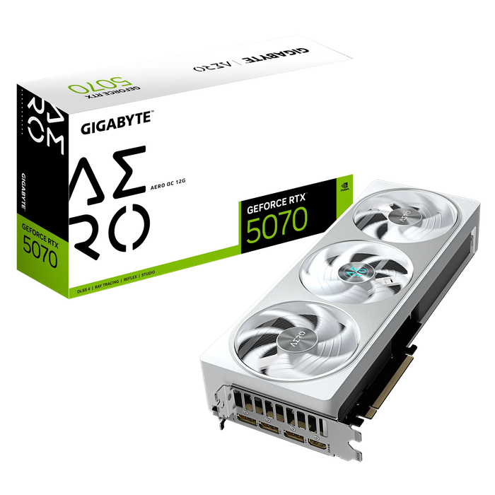GIGABYTE nVidia GeForce RTX 5070 AERO OC - 12GB GDDR7 HDMIx1/DPx3