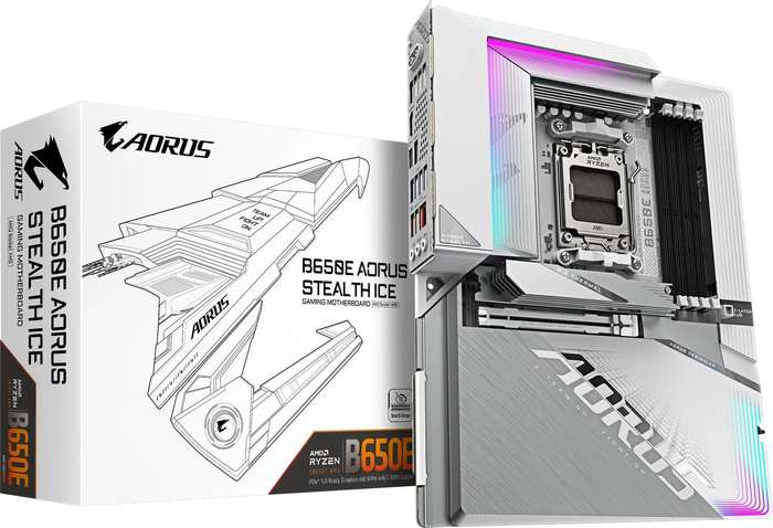 GIGABYTE Motherboard AMD B650 Aorus Stealth Chipset for AMD AM5; 4x DDR5; 3x M2; HDMI/DP/USB Type...