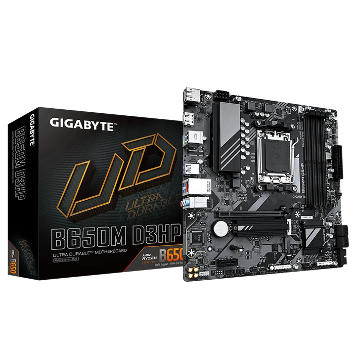 GIGABYTE AMD B650 Chipset for AMD AM5; 4x Dual DDR5; 2x M2; 1x HDMI 2x DP