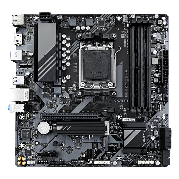 GIGABYTE AMD B650 Chipset for AMD AM5; 4x Dual DDR5; 2x M2; 1x HDMI 2x DP