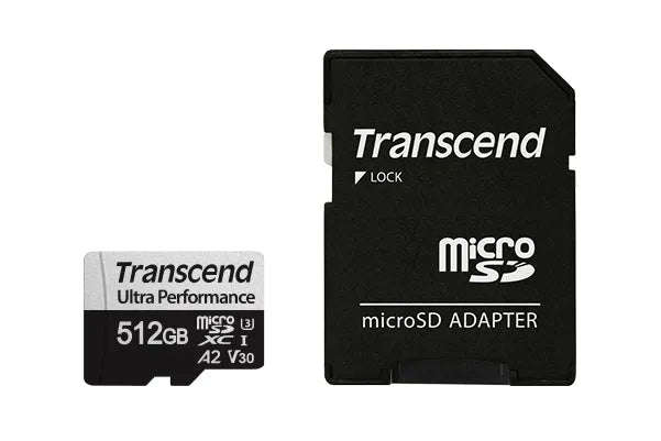 TRANSCEND 340S 512GB ULTRA PERFROMANCE MICRO SD UHS-I  U3 V30 A2 CLASS10 - READ 160 MB/S - WRITE ...