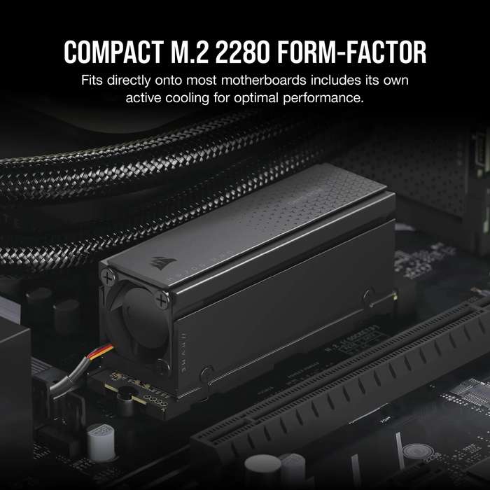 Corsair MP700 PRO 2TB M.2 NVMe PCIe Gen. 5 x4 SSD with Cooler; Read Up To 12 400MB/s; Write up to...