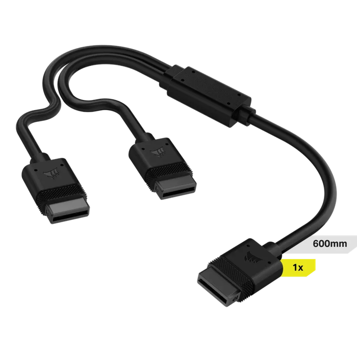 Corsair iCUE LINK Cable; 1x 600mm Y-Cable with Straight connectors; Black