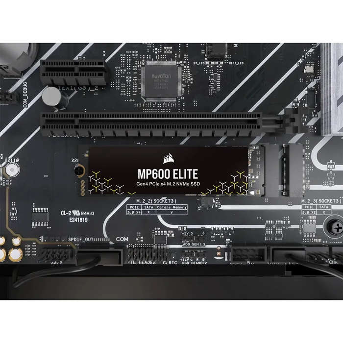 Corsair MP600 ELITE 1TB Gen4 PCIe x4 NVMe M.2 SSD (no heatsink); Read Up To 7000MB/s; Write up to...