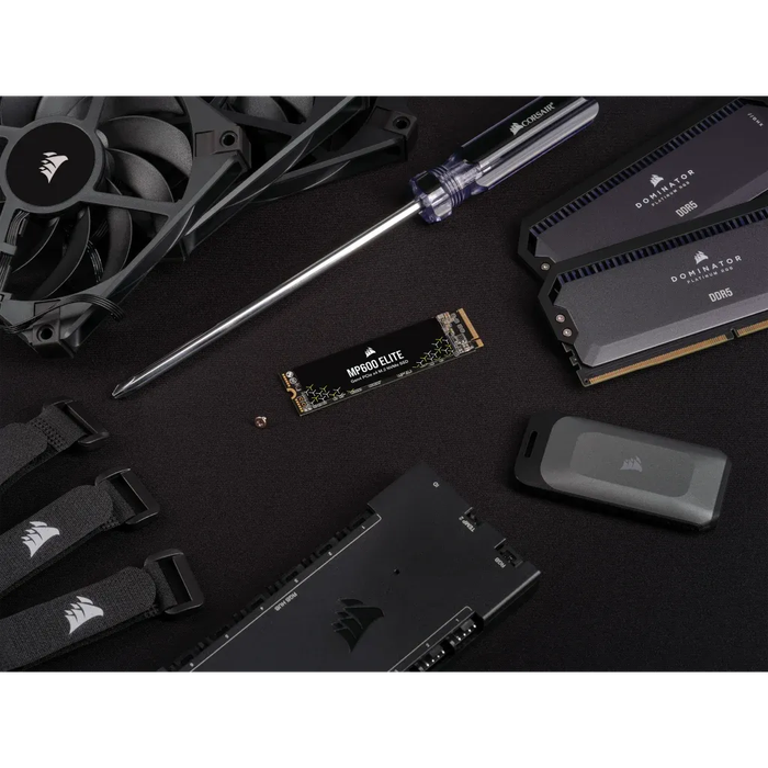 Corsair MP600 ELITE 1TB Gen4 PCIe x4 NVMe M.2 SSD (no heatsink); Read Up To 7000MB/s; Write up to...