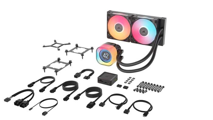 Corsair iCUE LINK TITAN 240 RX LCD Liquid CPU Cooler  RX120 RGB Fans  Fits Intel® LGA 1851...