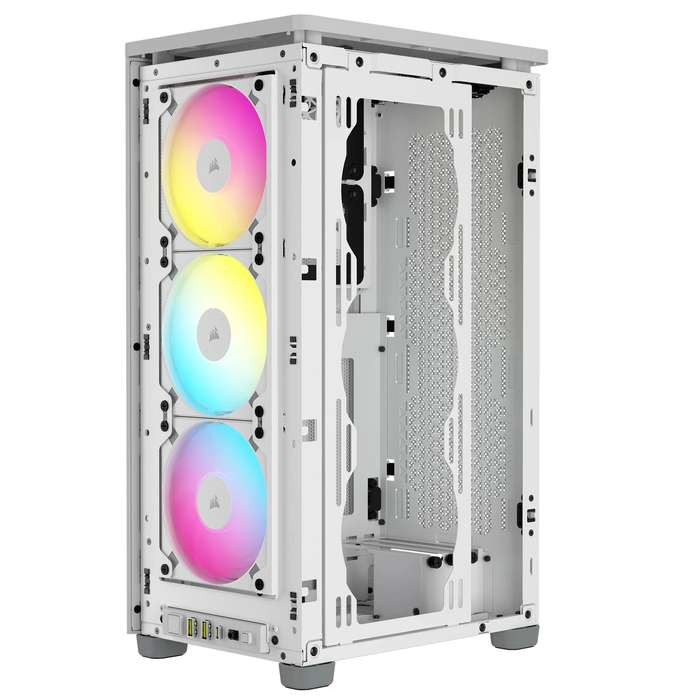 iCUE 2000D RGB AIRFLOW White Mini-ITX PC Case; 3x 2.5'' Drive Bays; Up to 360mm Radiator compatib...