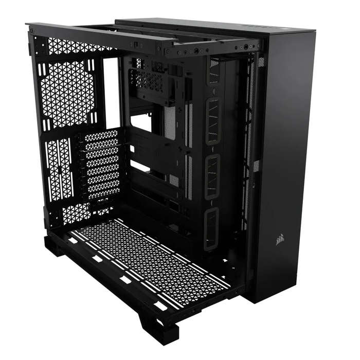 6500X Mid-Tower Black Dual Chamber PC Case; 2x 3.5'' |  2x 2.5'' Drive Bays; Up to 360mm Radiator...