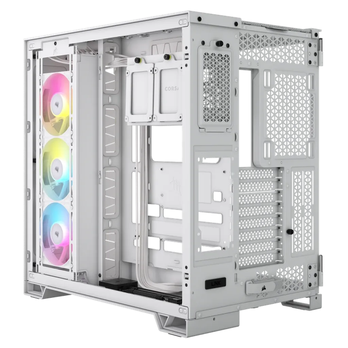 6500X RGB Mid-Tower White Dual Chamber PC Case; 2x 3.5'' |  2x 2.5'' Drive Bays; 360mm Radiator c...