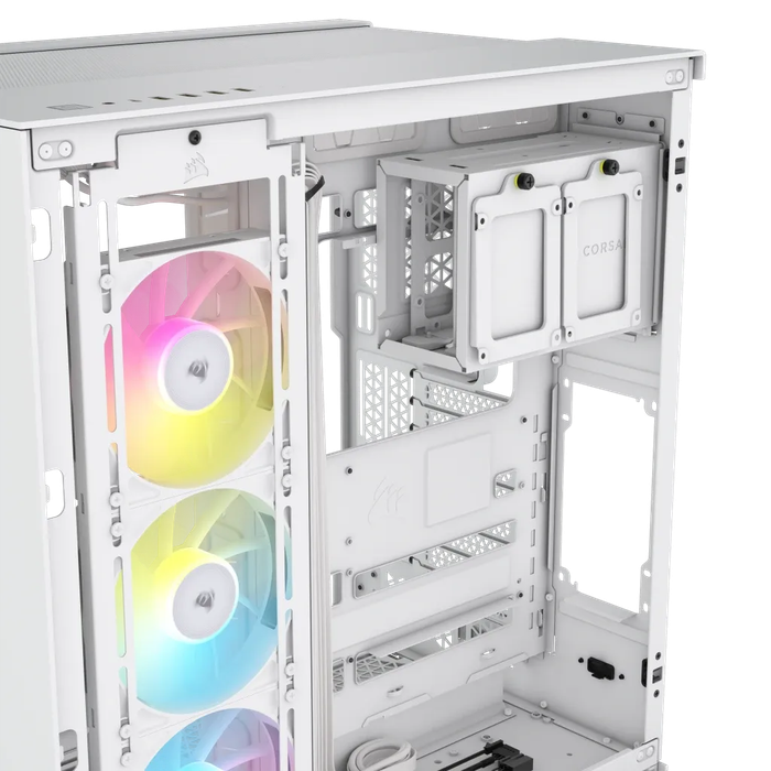 6500X RGB Mid-Tower White Dual Chamber PC Case; 2x 3.5'' |  2x 2.5'' Drive Bays; 360mm Radiator c...