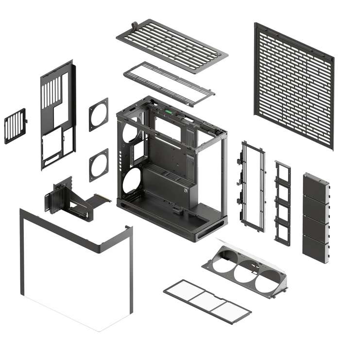 Aerocool HAVN HS 420 Base Edition Black EATX case - Adjustable GPU Bracket - Supports 11 fans (0 ...
