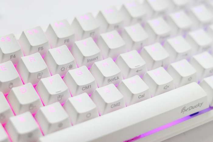 Ducky Keyboard One 2 Pro 60% Mechanical Keyboard; RGB; PBT Double Shot Keycaps - White- Cherry Si...