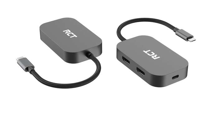 RCT USB 3.1 Type-C adaptor with dual HDMI 4K60Hz; USB C; PD 100W; interface of Apple computers; t...