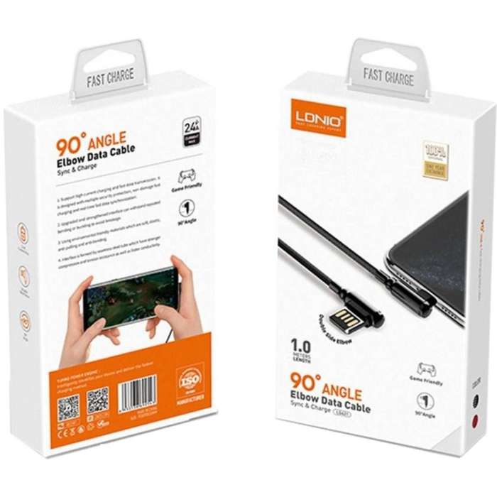 LDNIO ELBOW USB LIGHTNING 1-METER CABLE